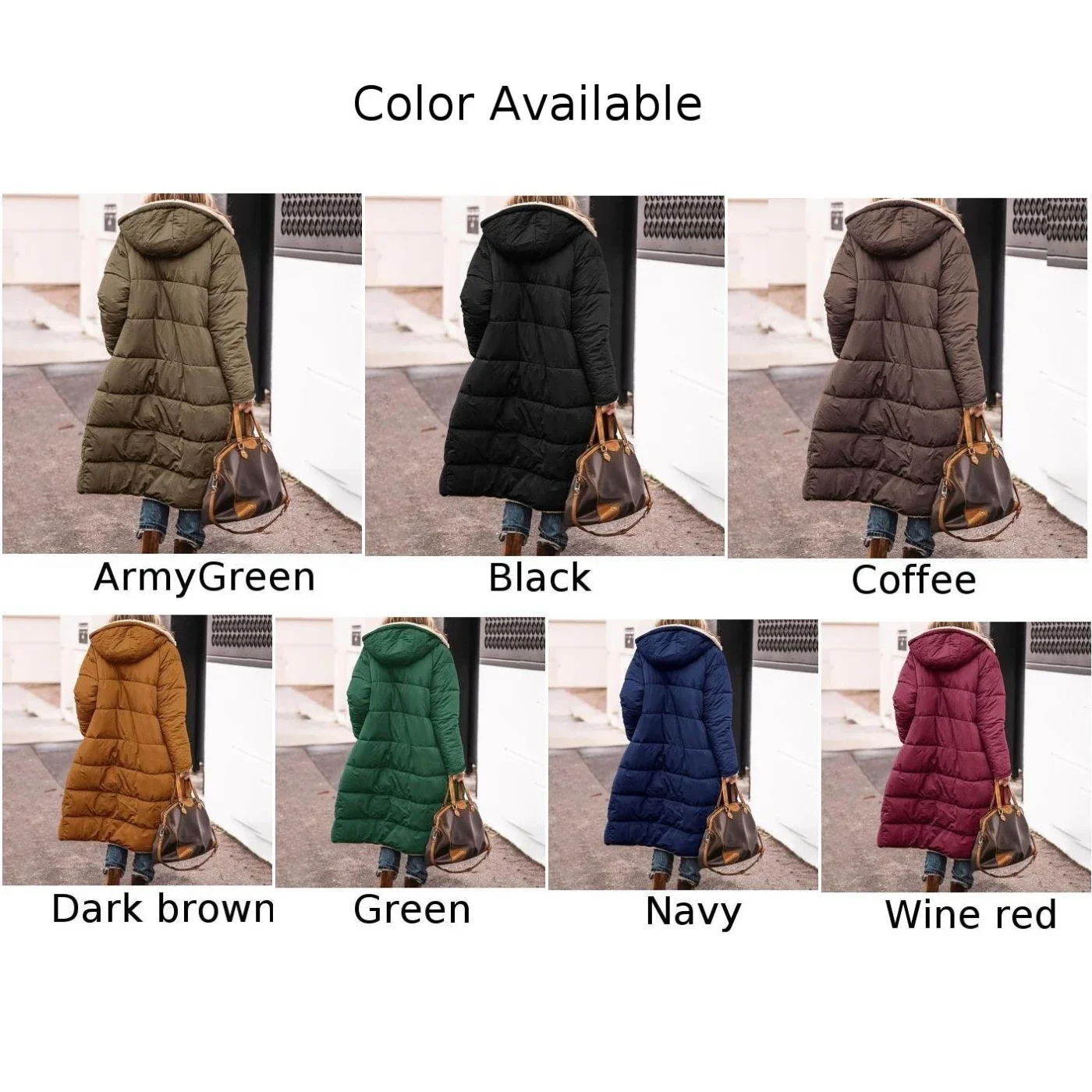 2023 New Autumn Winter Women Cotton Wool Lined Coat Parka Casual Long Style Slim Coat Solid Color Hooded Parkas Warm Overcoat