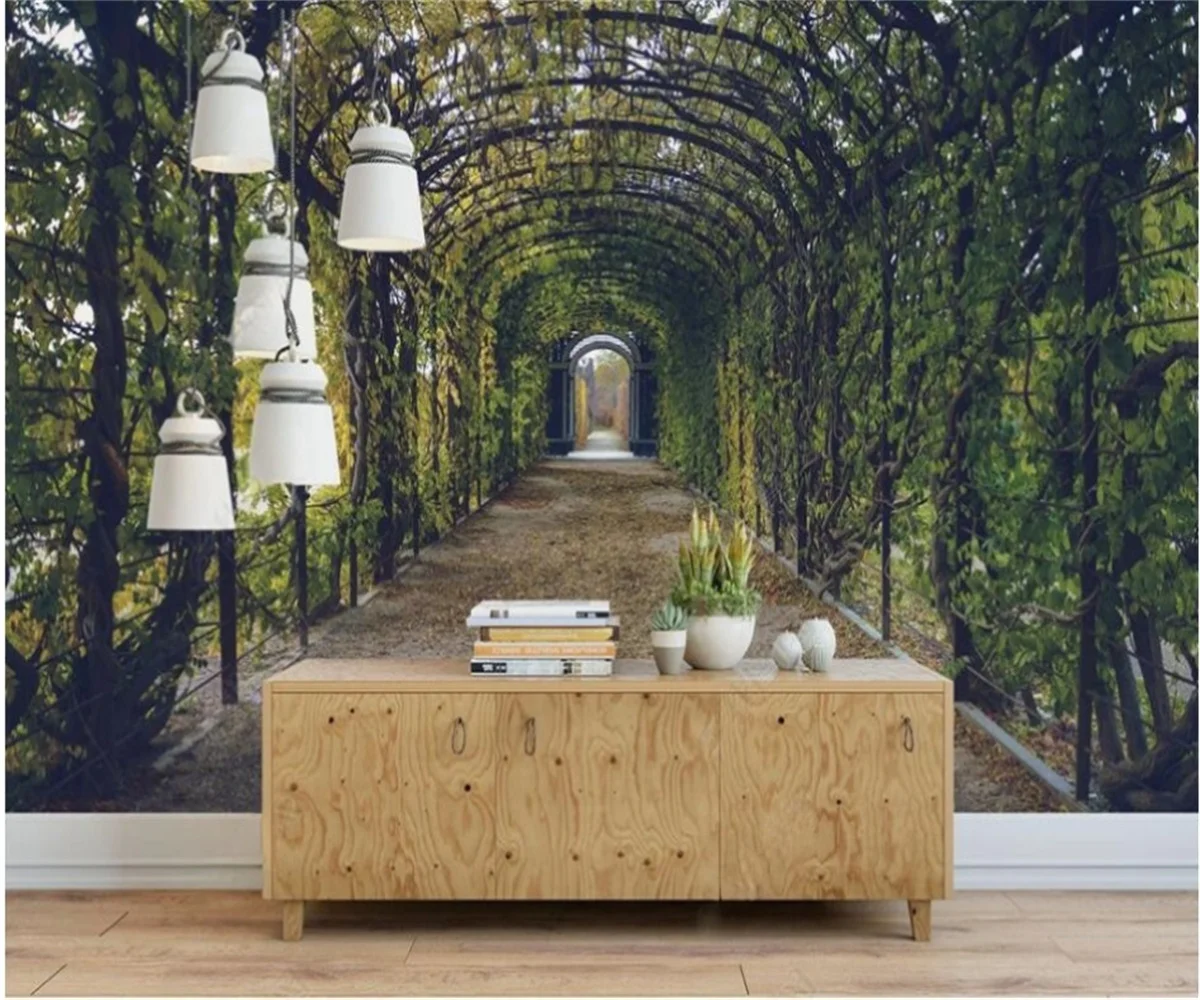 

Customized photo mural wallpaper European style vine corridor garden wedding room room interior decoration 3d wallpaper