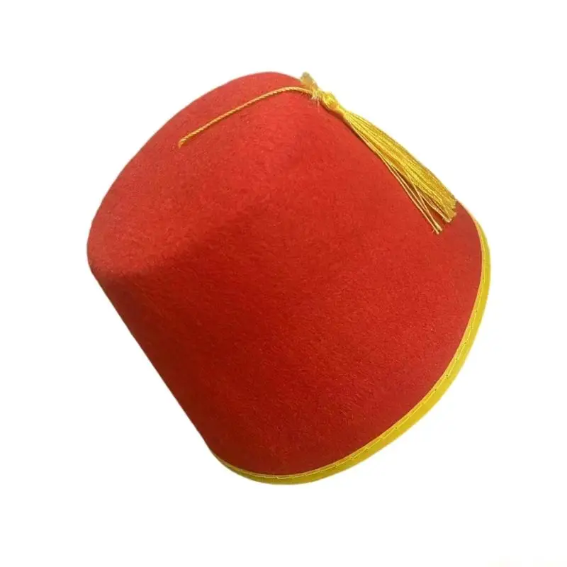 31BF Elegant Turkish Hat Stylish Moroccan Headwear with Decorative Detail