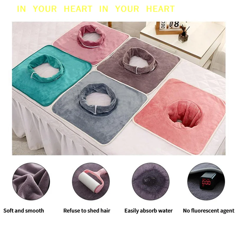 Planking Face Towel with Hole Bed Bandana for Salon And Home Use Thickened 35x35cm Beauty SPA Massage Table