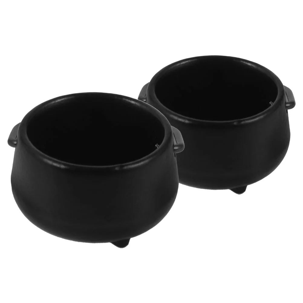 

2Pcs Mini Black Hanging Pot Miniature Witch Cauldron Halloween Dollhouse Accessories Decor Spooky Durability Landscapes