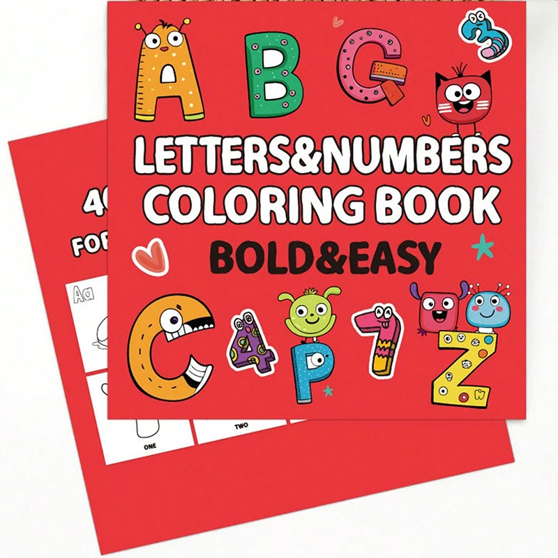 

1pcs Children's Alphabet Doodle Number Coloring Book 40 Sheets Cartoon Doodle Simple Easy Adult DIY Coloring Book Birthday Gift
