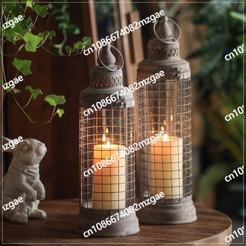 

Кованый подсвечник в американском пасторальном ретро-стиле, декоративное украшение для сада и рабочего стола