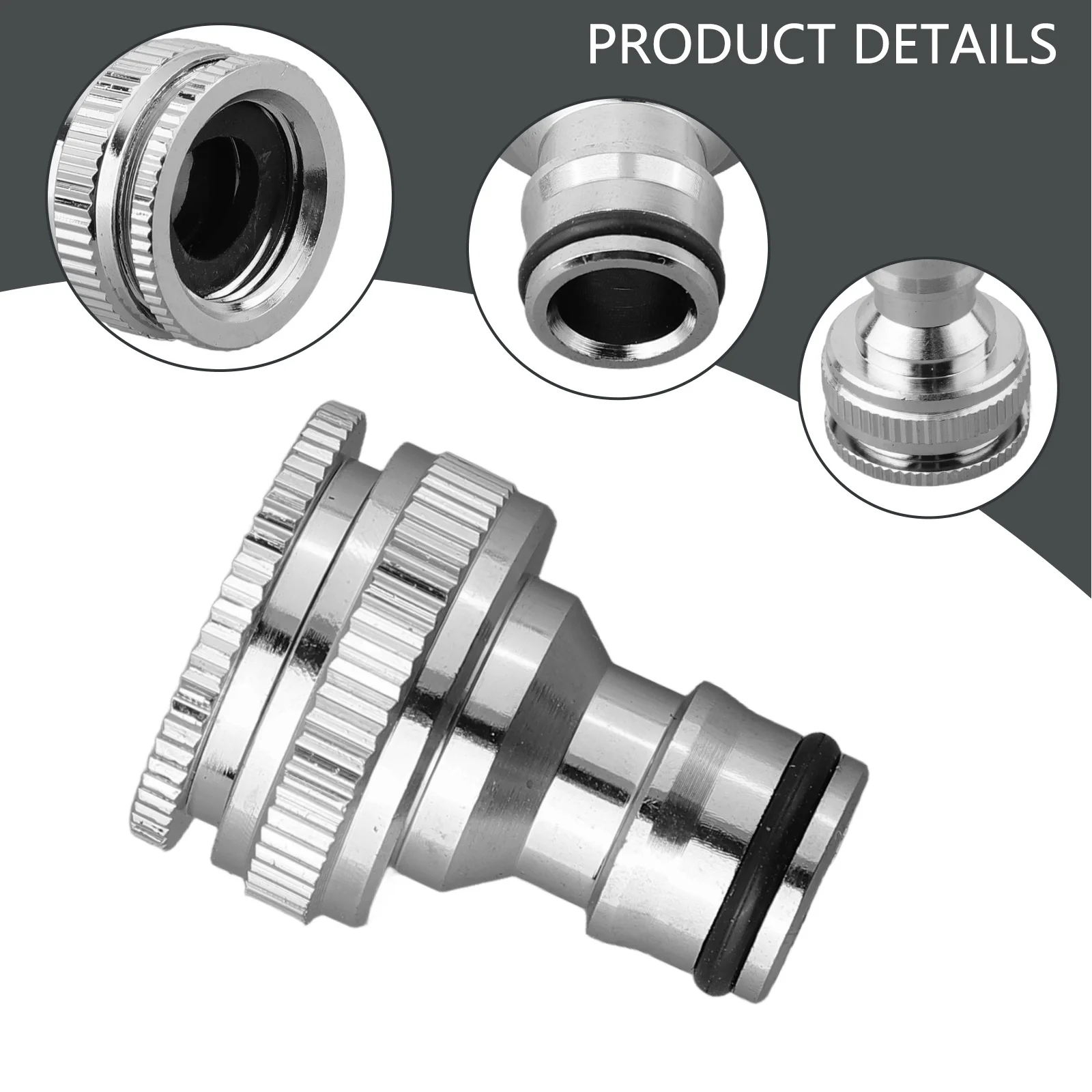 Features Long Use Life Chrome Brass Hose Tap Connector Connection With Water Hose Long Use Life Brass Hose Connector