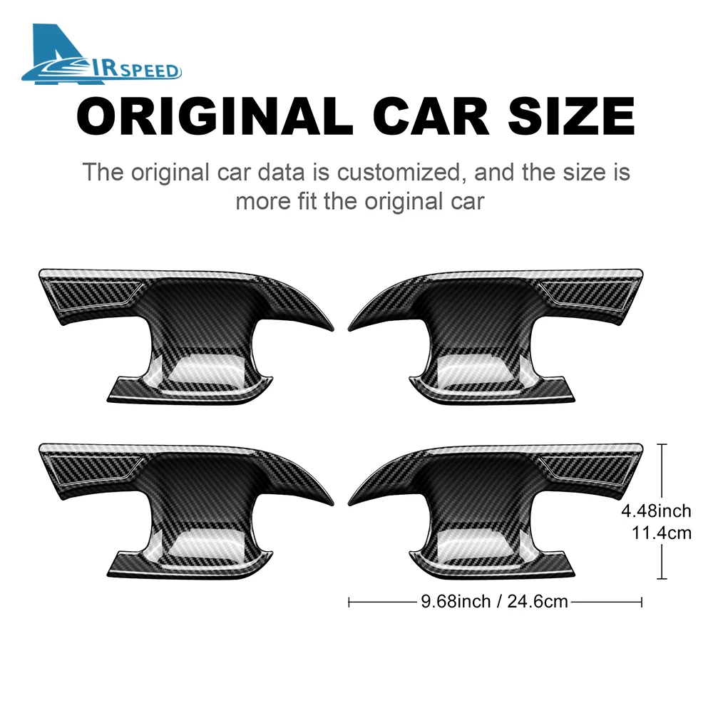 ABS Carbon Fiber Style Sticker For Subaru Crosstrek 2024 4PCS Car Outside Door Bowl Cup Cover Trim Interior Accessories