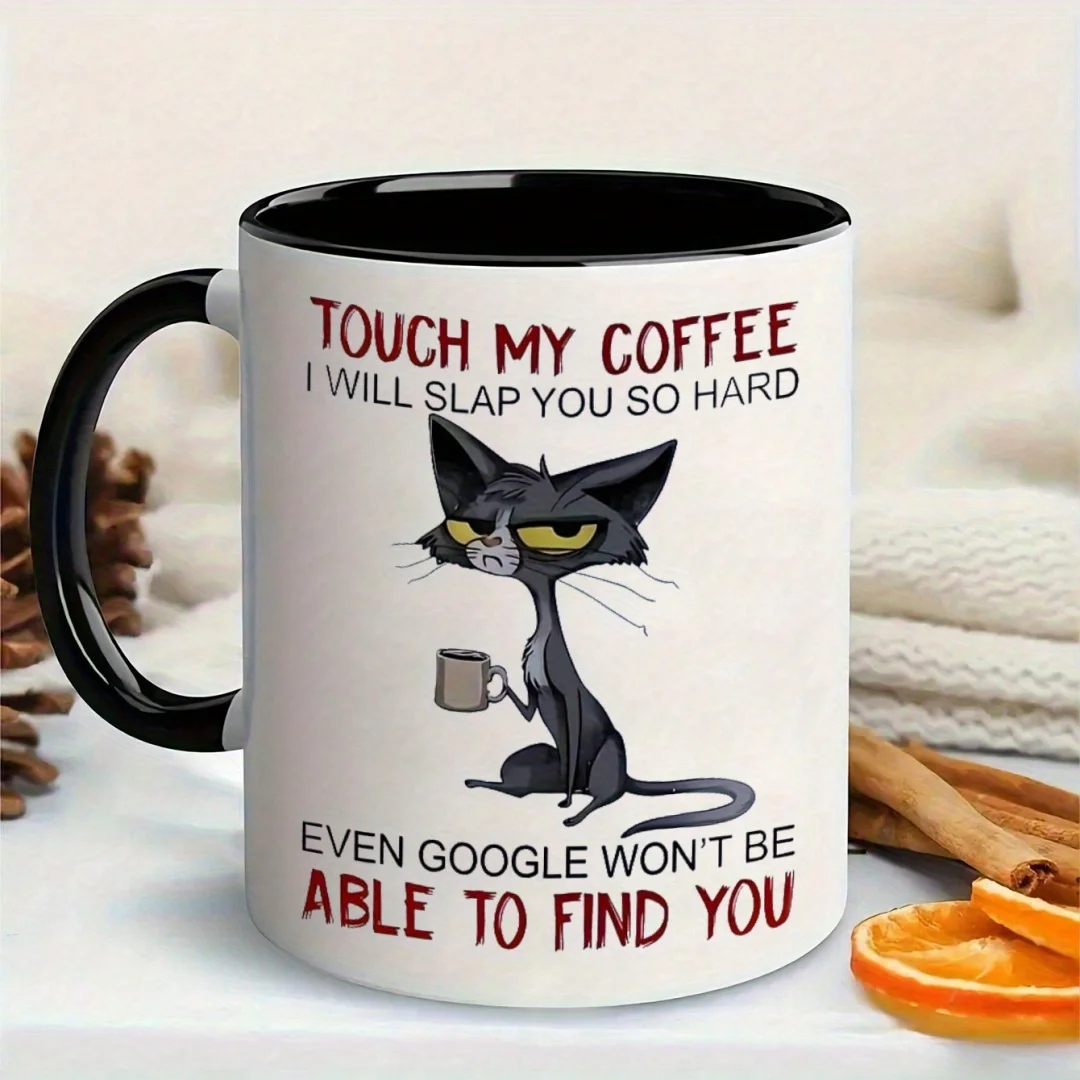 11 Ounces/325 ml Funny and Humorous Ceramic Mug, Funny Cat Coffee Mug, Suitable for Office and Home Use as a Water Cup/Coffee Cup/Tea Cup, Suitable for Both Hot and Cold Drinks, Also Makes a Great Gift