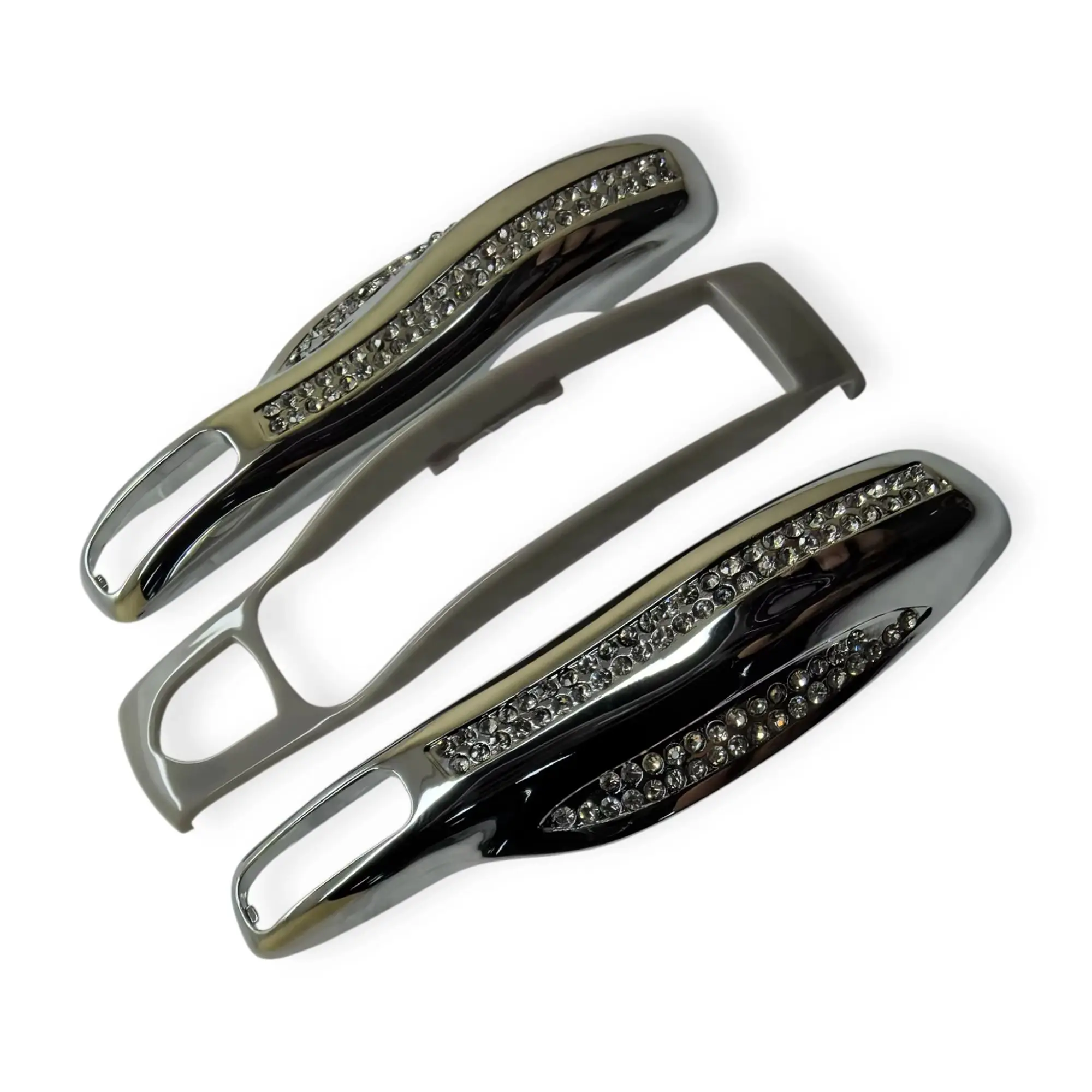 3PC 럭셔리 다이아몬드 장식 키 쉘 커버 자동차 키 케이스 포르쉐 카이엔 파나메라 마칸 카이맨 블링 스타일