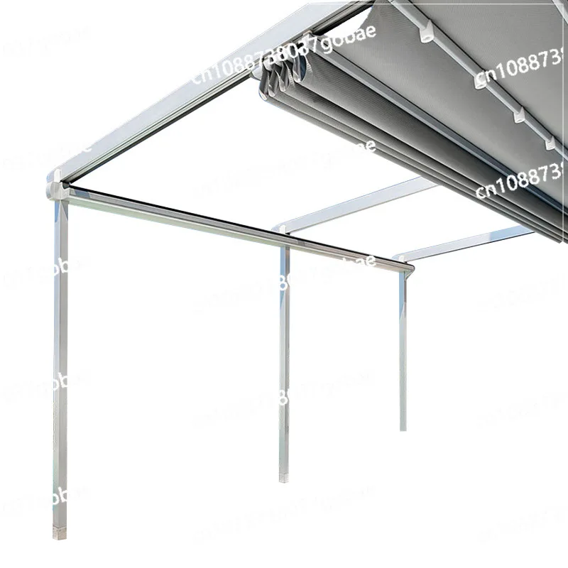 

Outdoor leisure folding rain curtain villa electric sunshade canopy