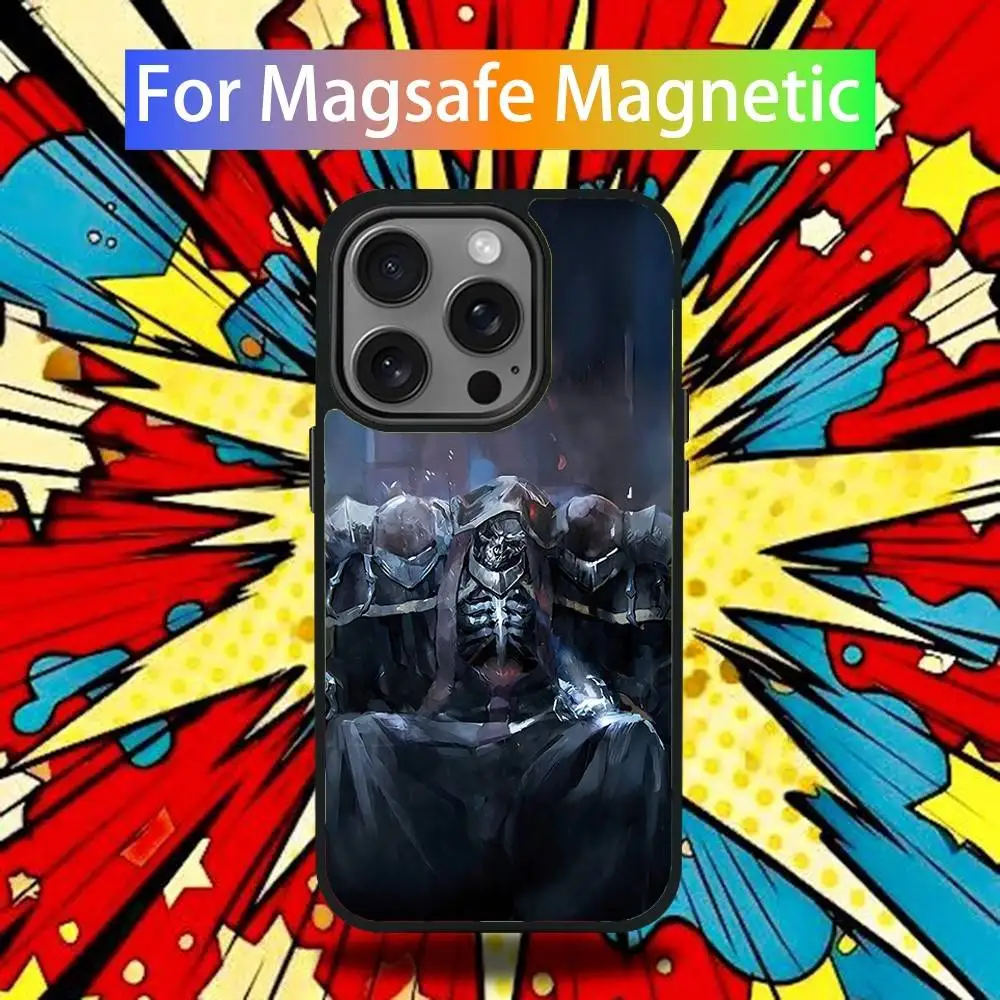 Capa de telefone overlord para iPhone 16,15,14,13,12,11,Pro,Max,Plus,Mini,SE4,E Carregamento sem fio magnético Magsafe