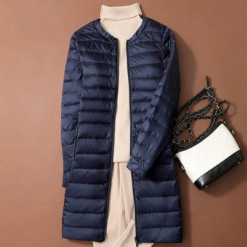 SEDUTMO chaquetas de plumón de pato de invierno para mujer abrigo ultraligero largo Casual ajustado negro Parkas de otoño ED2070