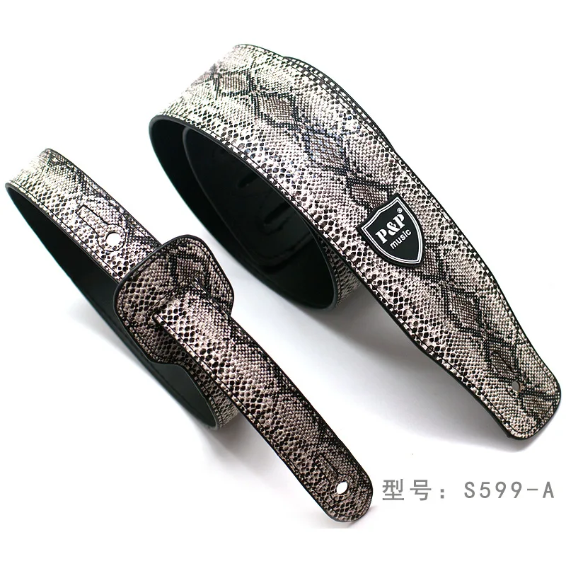 Snakeskin Pattern Crocodile Pattern Ostrich pattern PU Leather Electric Acoustic Folk Bass Guitar Strap 160cm*2.5\