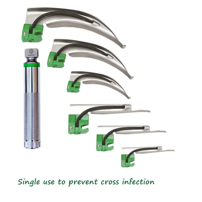 Macintosh fiber optic disposable  laringoscope/laryngoscope set for anesthesia Intubation