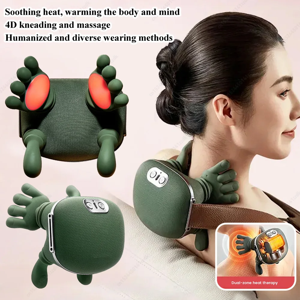 

2000mAh Adjustable Heating Neck Massager 4D Kneading Massage for Deep Relaxation Neck & Shoulder Massager for Women Men
