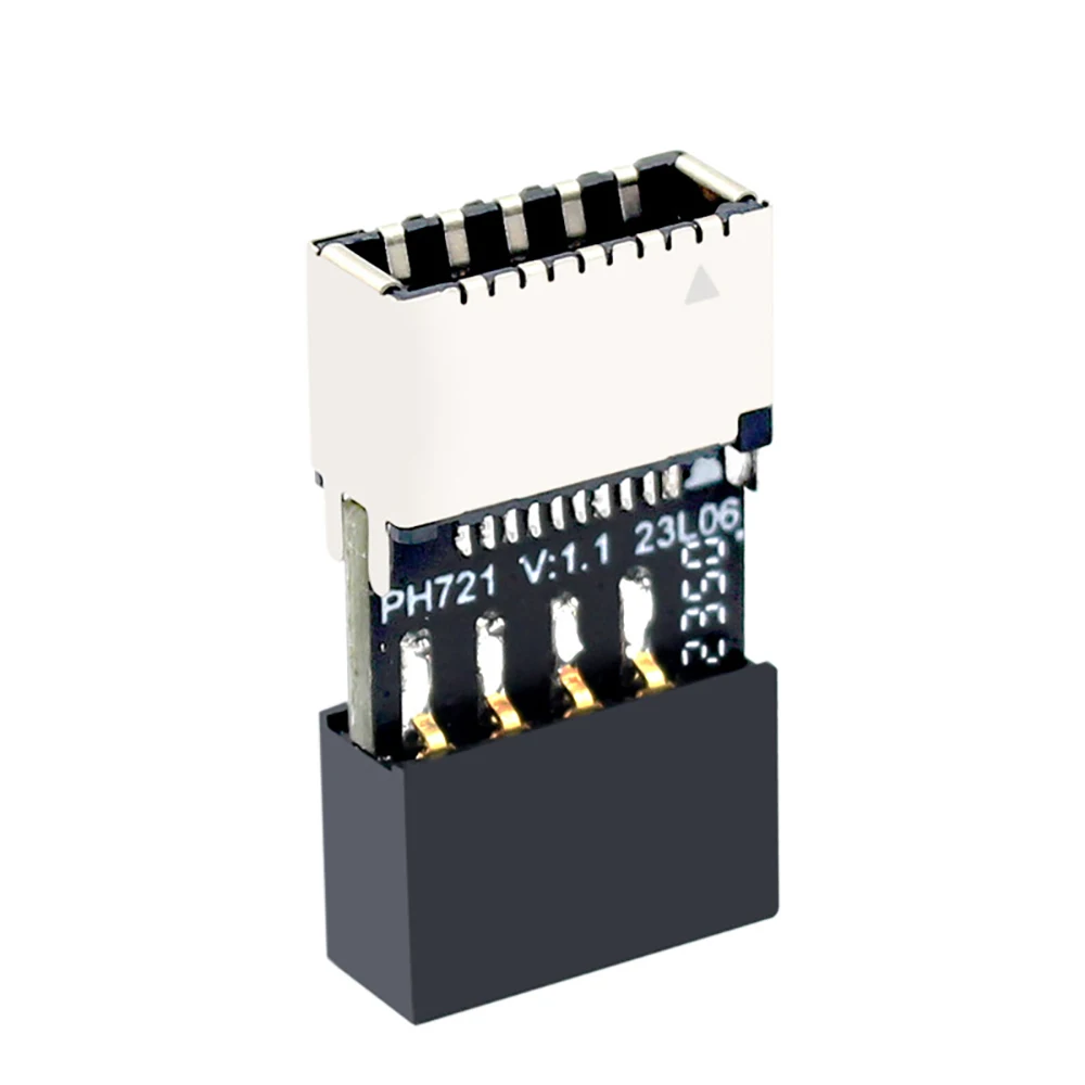 Desktop Motherboard USB 2.0 9-Pin to USB Type E Key-A Front Panel Socket to 9Pin Mainboard Header Extension Adapter Connector