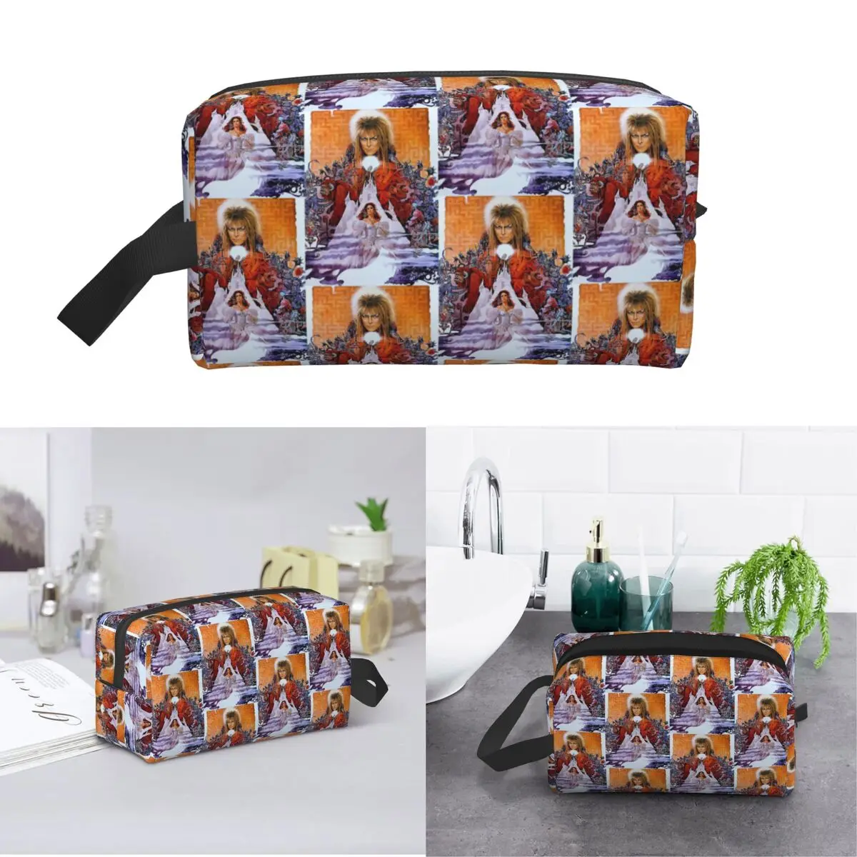 Labyrinth Movie Poster Makeup Bag Cosmetic Organizer Storage Dopp Kit Toiletry Cosmetic Bag for Women Beauty Travel Pencil Case