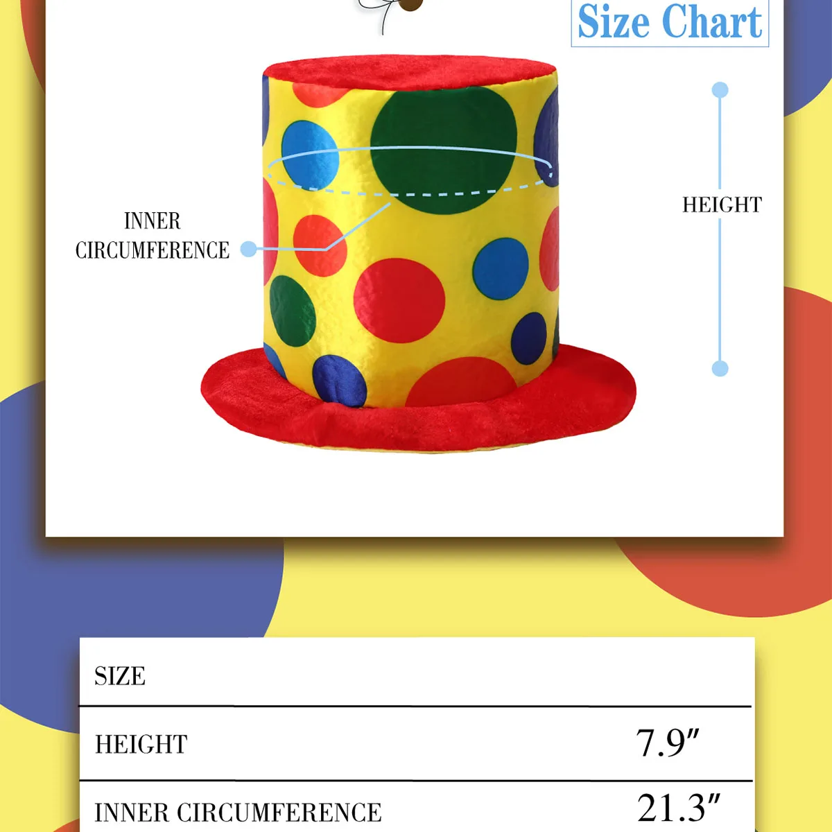 Toddler Boys\' Clown Hat for Kids Infant Novel Festival Multicolor Cap Baby Holiday Gift Carnival Easter Accessory 1-5 Years old