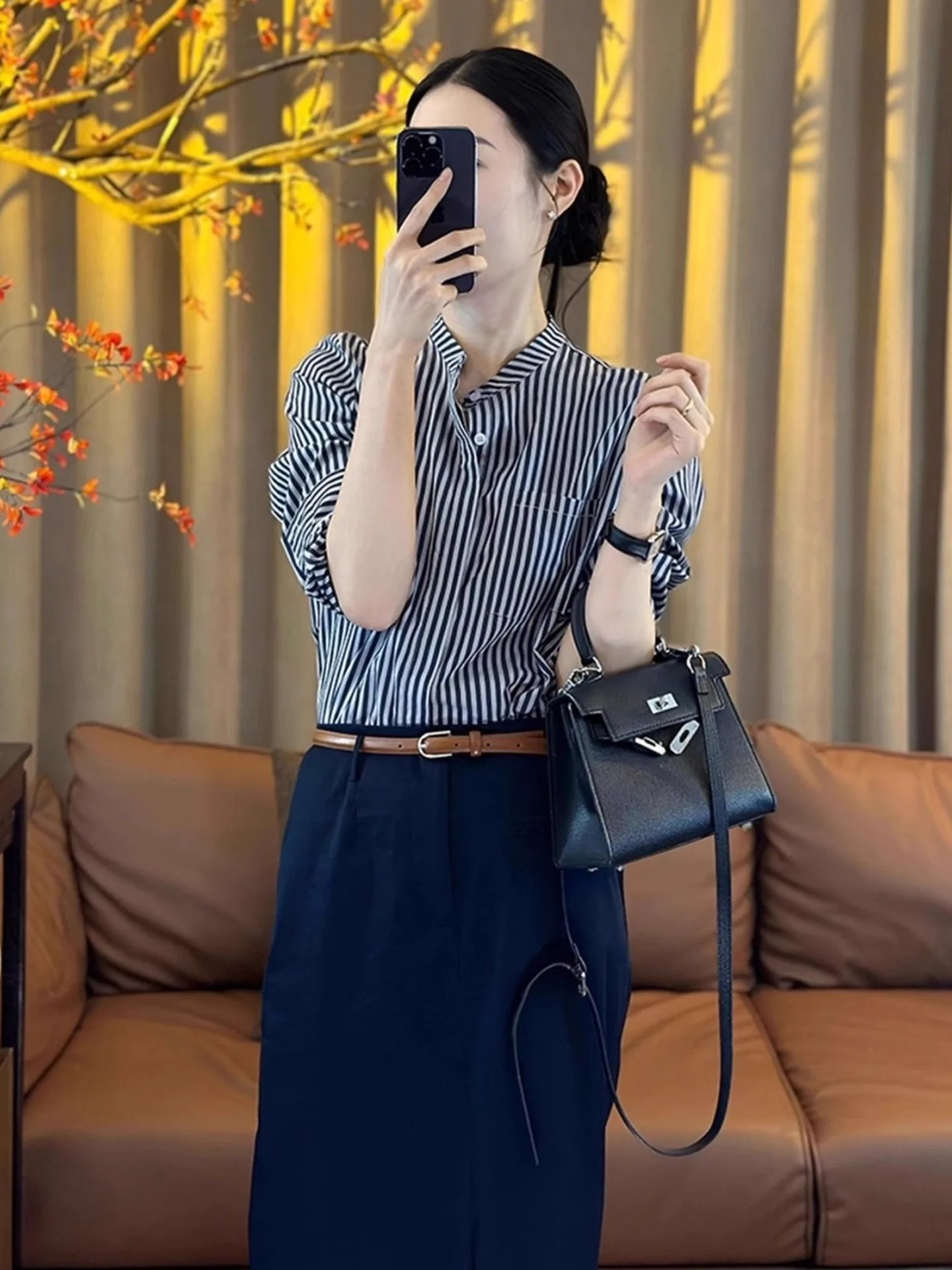 

Легкий дышащий летний топ в полоску в стиле casual chic, цветной, для повседневной носки, модный, бренд Poet Lin, коллекция 2025