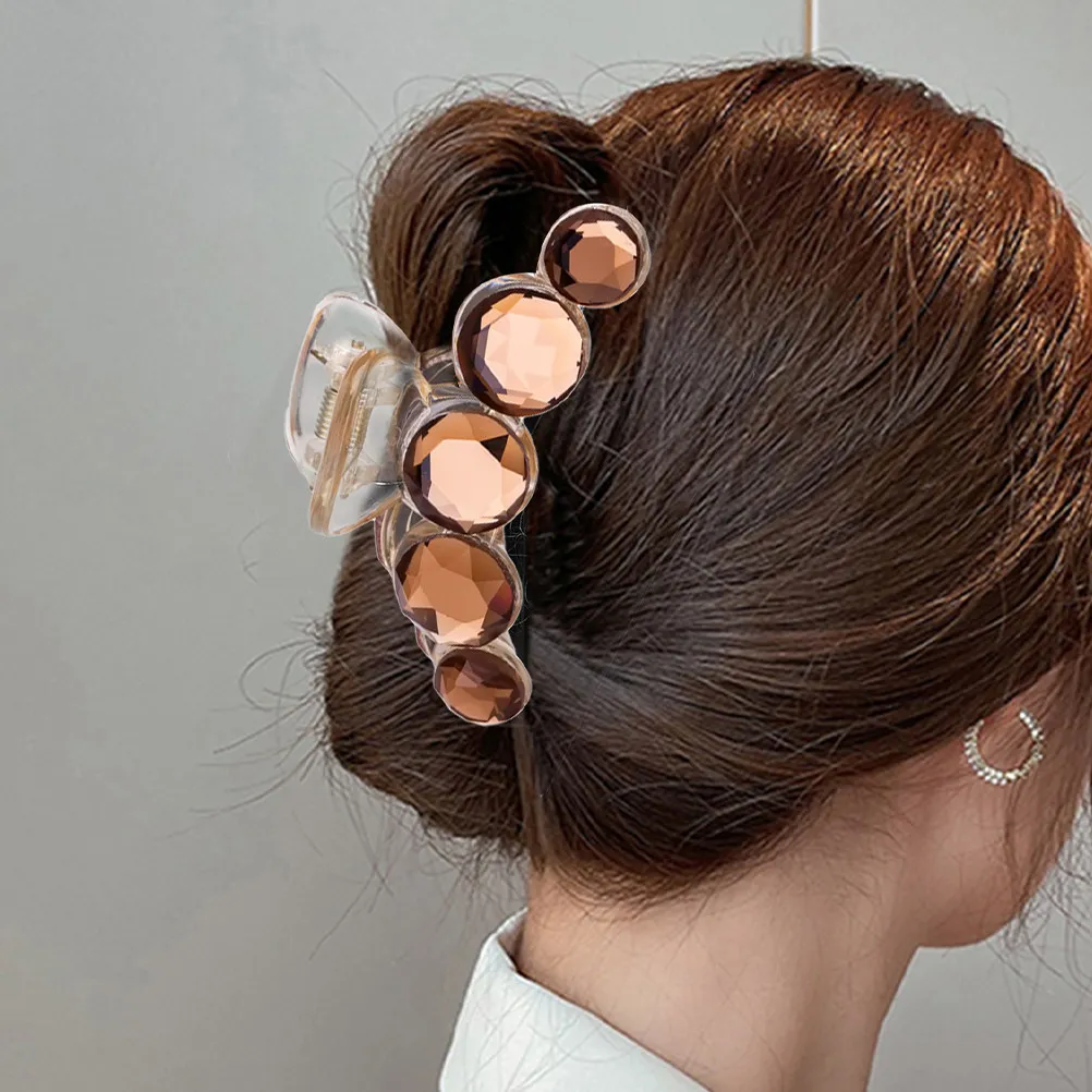 

Набор из 4 заколок-крабов для волос с имитацией кристаллов, элегантные зажимы для хвоста, модные повседневные и праздничные аксессуары