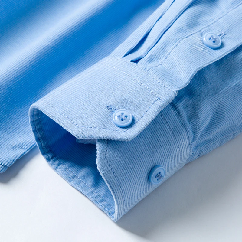 100% Cotton Plus Size 7XL Corduroy Shirt Mens Casual Long Sleeve Regular Fit Business Dress Shirts For Male Comfortable Pocket