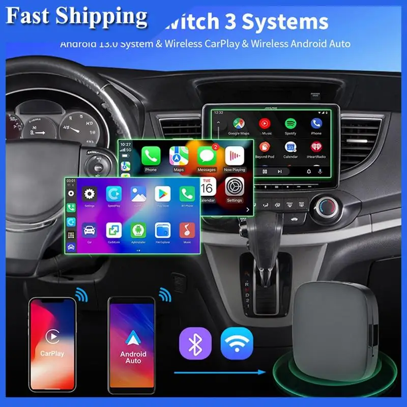 

Carplay Ai Box Smart AI Box Android Auto Wireless Carplay Adapter Open Car Multimedia Player Android13 System 2+32G