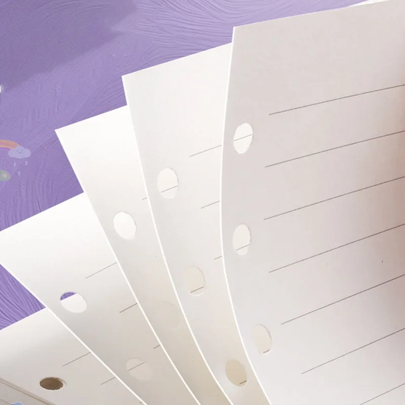 Fotografia 4: Papel de Refil A6 com 6 Furos, Páginas Internas em Branco para Caderno Planejador, Inserções Substituíveis