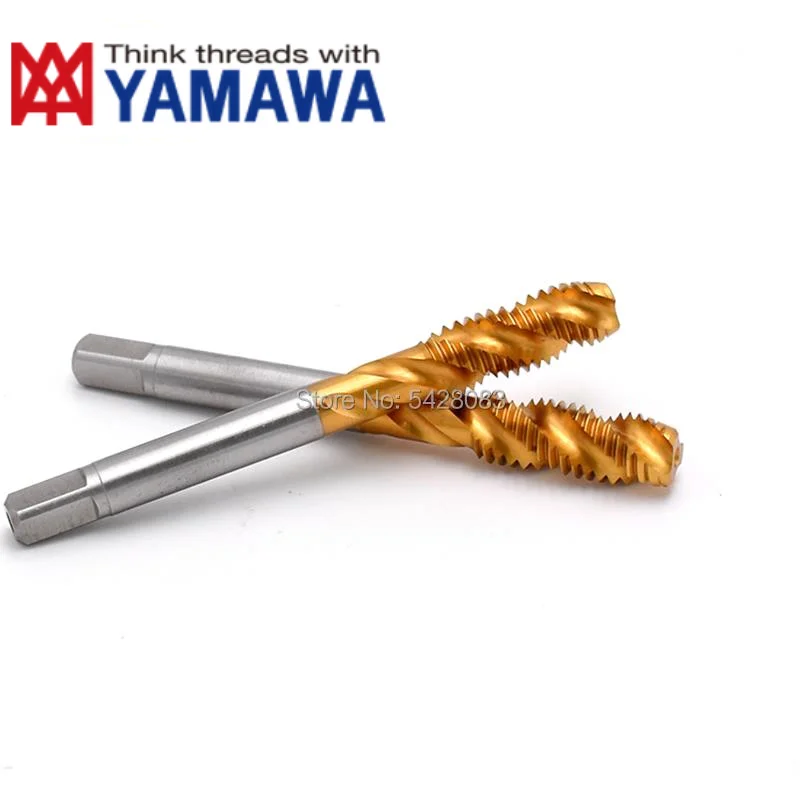 1PCS YAMAWA HSSE  British system Machine Spiral Fluted Taps with Tin Coated BSW1/8-40 5/32 3/16 1/4 1/2-12 5/8Spiral Pointed Tap