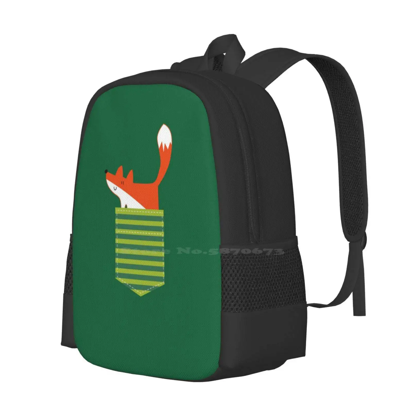 Fox In My Pocket mochilas para la escuela, adolescentes, niñas, bolsas de viaje, bolsillo cuadrado, niños, niñas, bebés, niños lindos, bosque