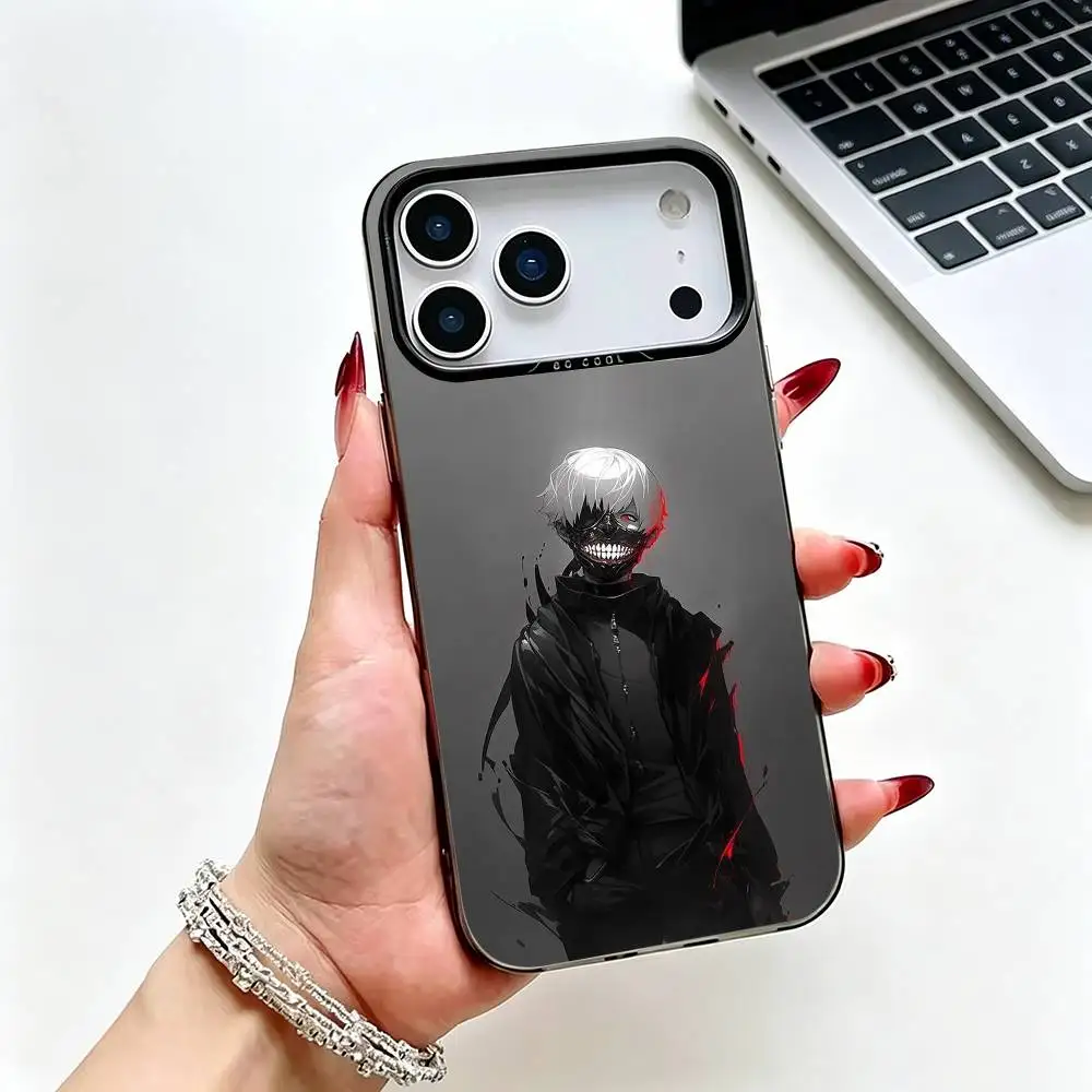 ANIME-T-Tokyo G-Ghoul- For iPhone 17 16 15 14 13 12 11 Pro Max XS  17 Air Silicone Colored Silver Bumper Cover