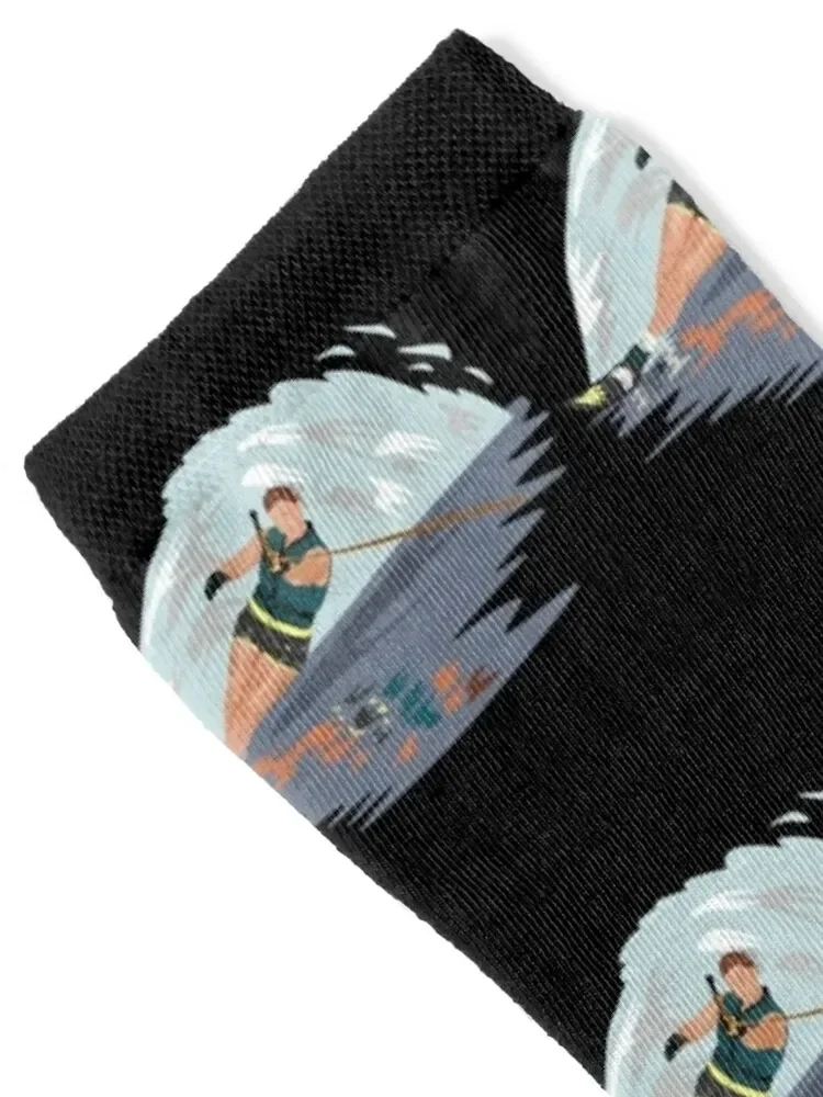 WATER SKIING ON THE WAVES. Socks Men's retro Running Socks For Girls Men's