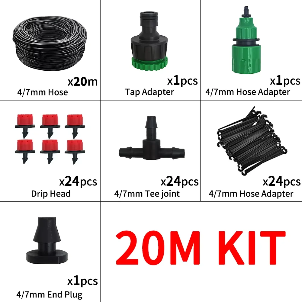 Automatic Watering Garden Hose Micro Drip Watering Kits Adjustable Nozzle Garden Supplies System Water image 3