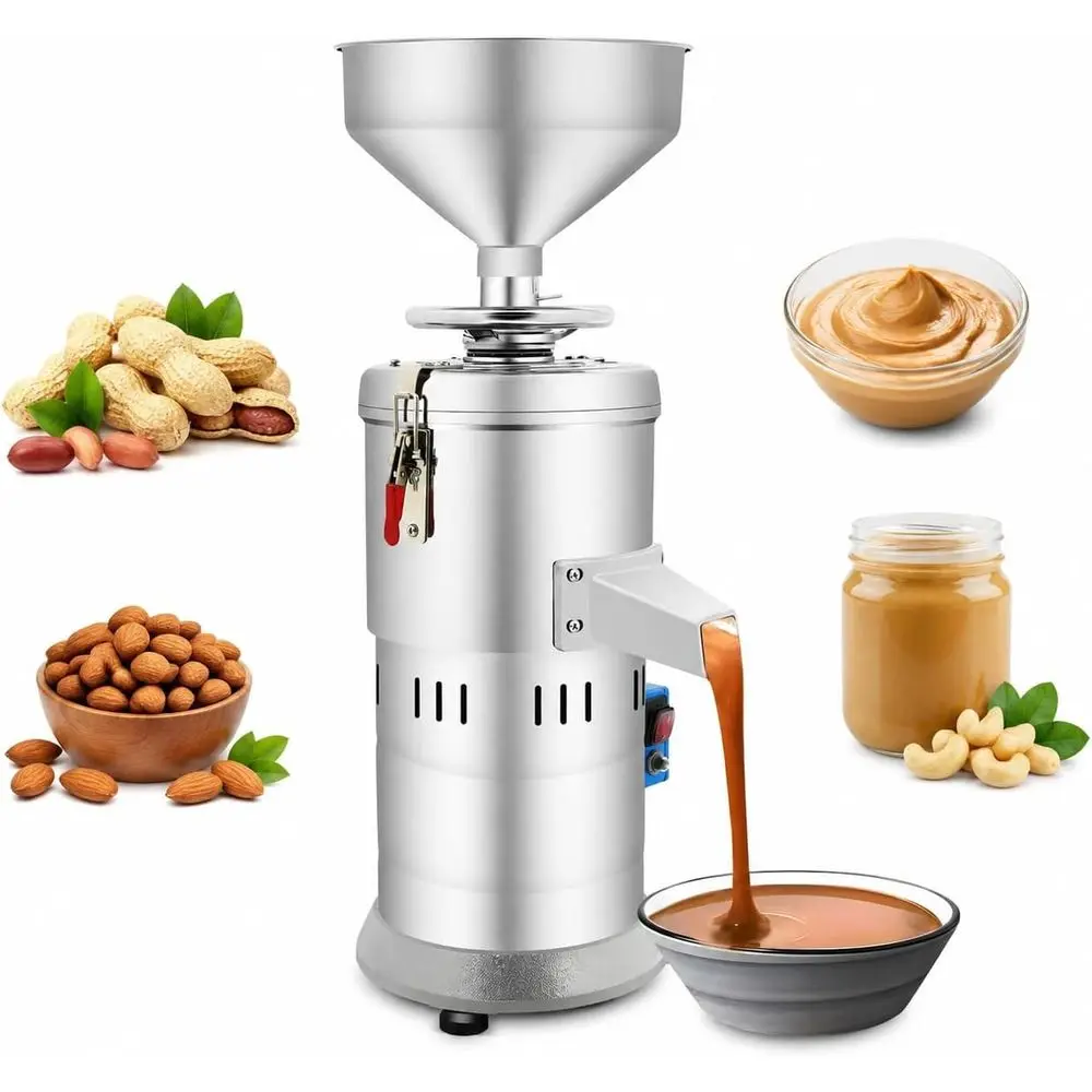 

Peanut Butter Maker hine, 1100W Commercial Peanut Butter hine 33Lb/H Electric Grain Grinder with Solid Lockers & Control Handle