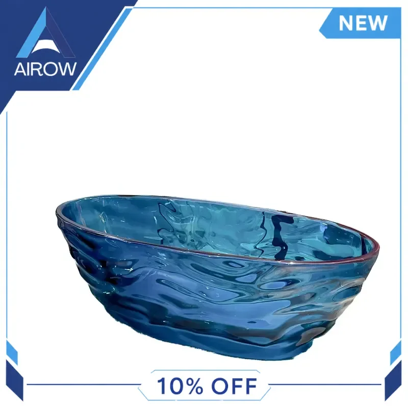 for Luxury Modern Freestanding Bathtub Transparent Resin Soaking Tub Solid Surface Bath Tubs for Home Bathroom Spa Decoration