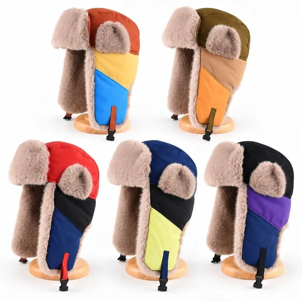 Practical Thickened Earflap Hat Windproof Versatile Winter Warm Hat Colorful Ear Protection Cap Winter