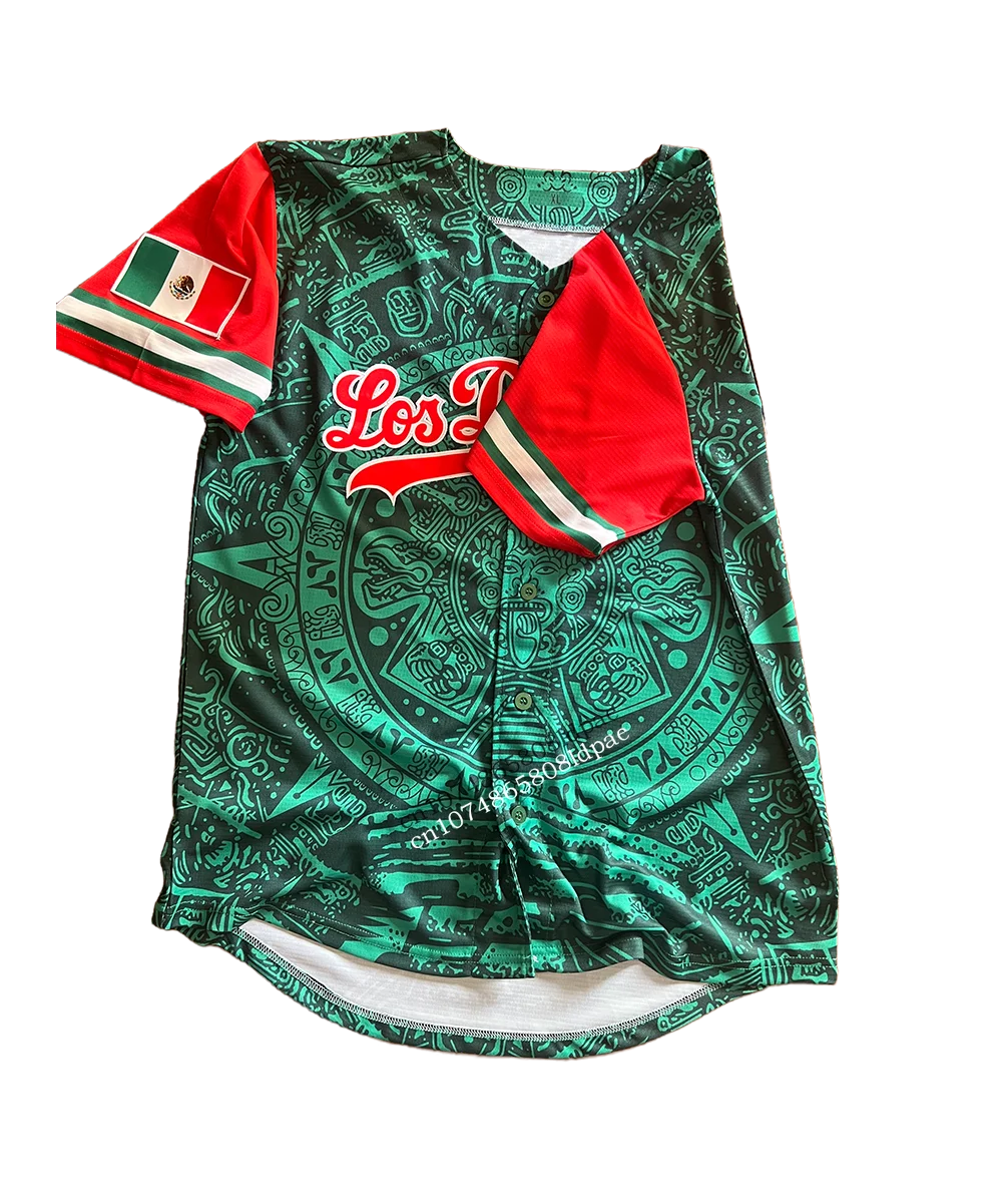 Camiseta de béisbol de LA herencia mexicana, ropa deportiva de alta calidad para exteriores, regalo de costura, novedad de 2024