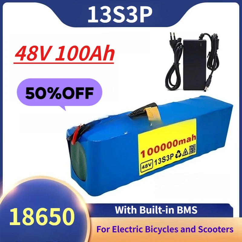 

13S3P 48V 100Ah 18650 Lithium-ion Battery Pack for Electric Bicycles and Scooters with Built-in BMS
