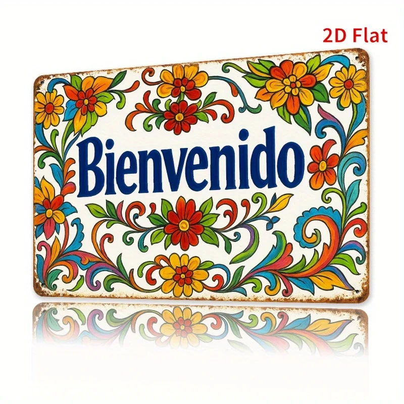 2D Flat, 1pc Spanish Welcome Sign 