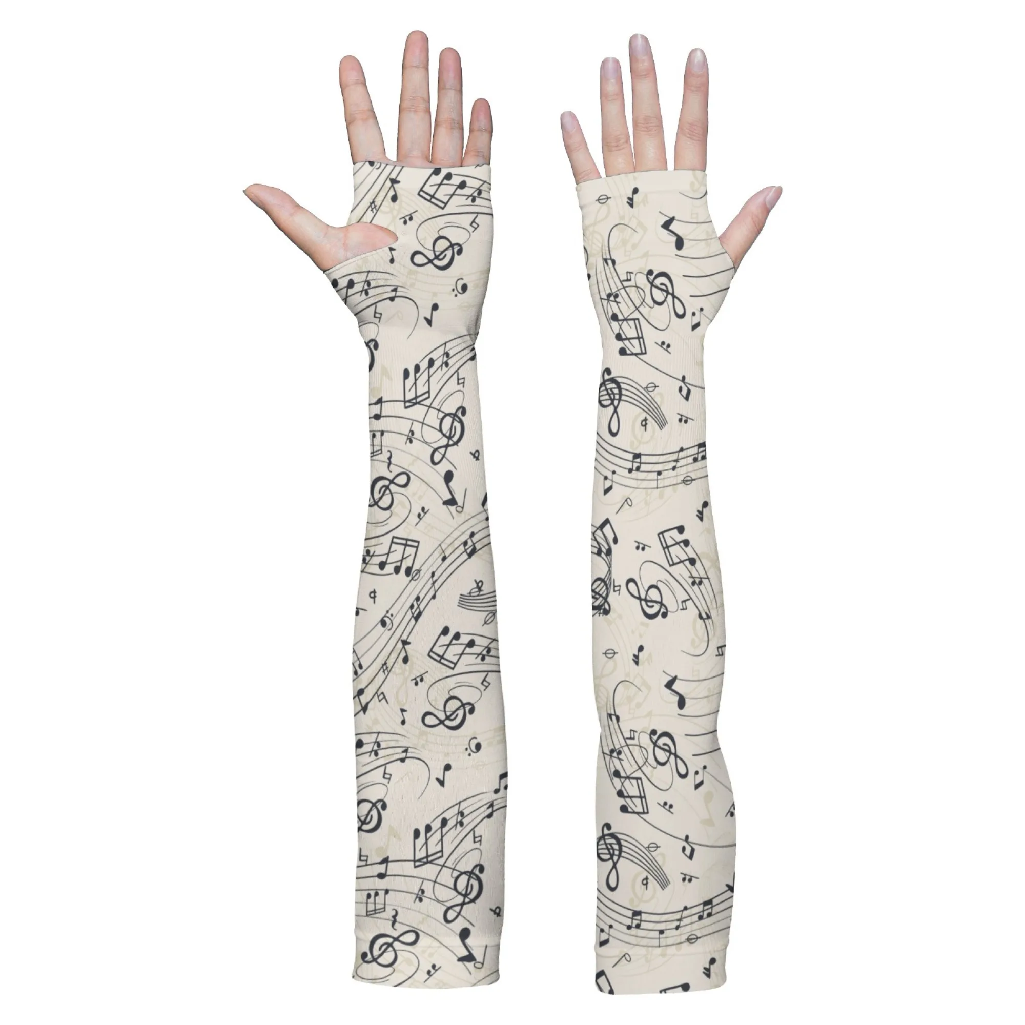 

Модные рукава с музыкальными нотами, унисекс, дышащие, противоскользящие, для занятий спортом на открытом воздухе, велоспорта, рыбалки, садоводства, защитные рукава