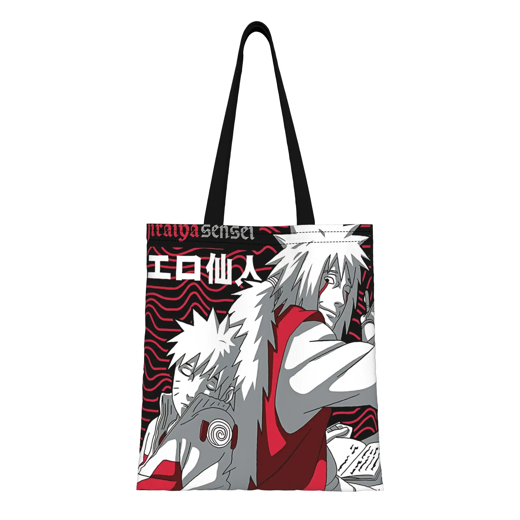

2026 women's bag Naruto anime comic Reusable Double Sided Canvas Tote Bag Shoulder Handbag