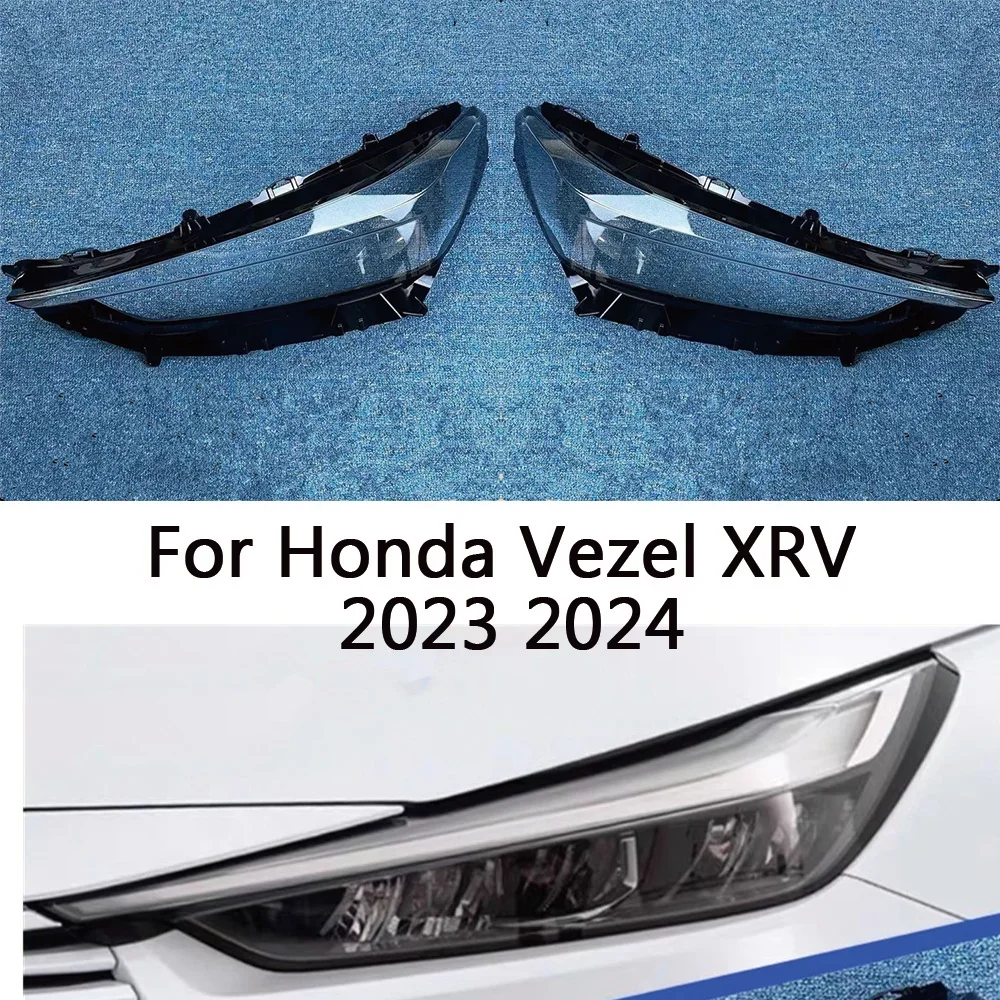 

HTTCY For Honda Vezel XRV 2023 2024 front Car Headlight Cover Lens Shell Lampcover Lampshade Headlamp Light mask