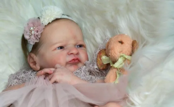 19inch with Cloth Body and Eyes Reborn Alfie Baby Doll Kit Unpainted Unassembly Soft Lifelike DIY Doll Parts For Gift