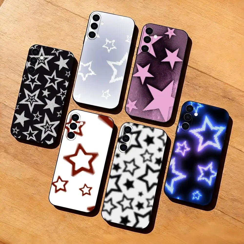 C-Cute K-Korean I-Ins Y2k S-Star Phone Case For Samsung Galaxy A73,A72,A71,A70,A53,A52,A51,Soft Silicone Black Cover