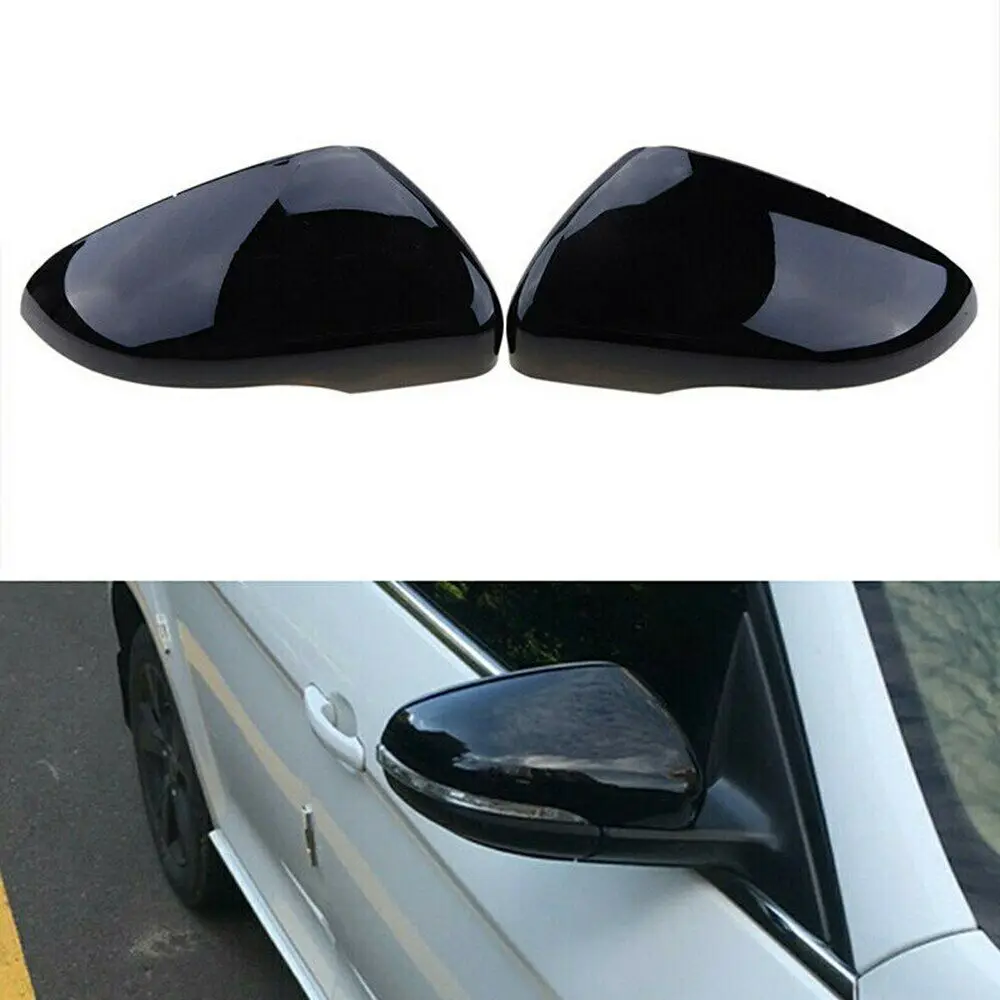 1Pair Left&Right Gloss Black Wing Mirror Cover Cap Casing For VW Touran Golf MK6 5K085753 Auto Reversing Mirror Shell Replacemnt