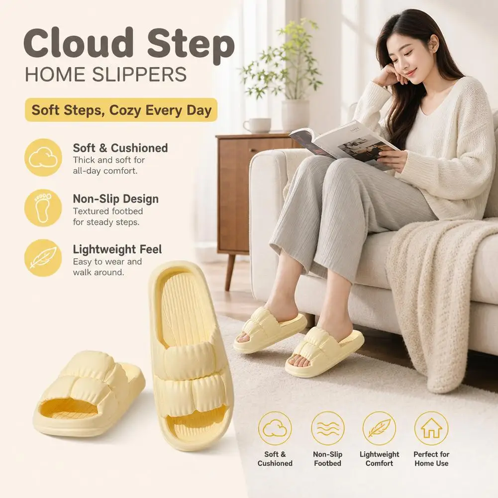1/2Pairs Soft Bottom Slippers for Women Home Bathroom Home Bath Non-slip Couple Summer Sandals for Men Summer Beach Wear