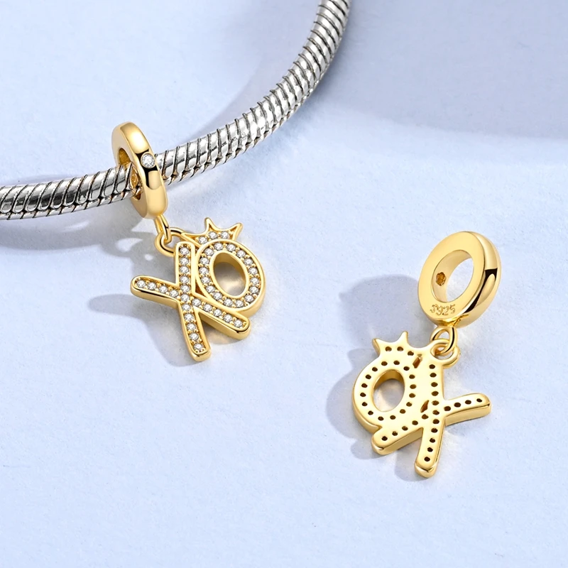 الأصلي 925 الفضة سحر الخرز قلادة دولفين الذهبي الفيل فراشة XO سحر صالح سوار الإسورة امرأة DIY مجوهرات هدية