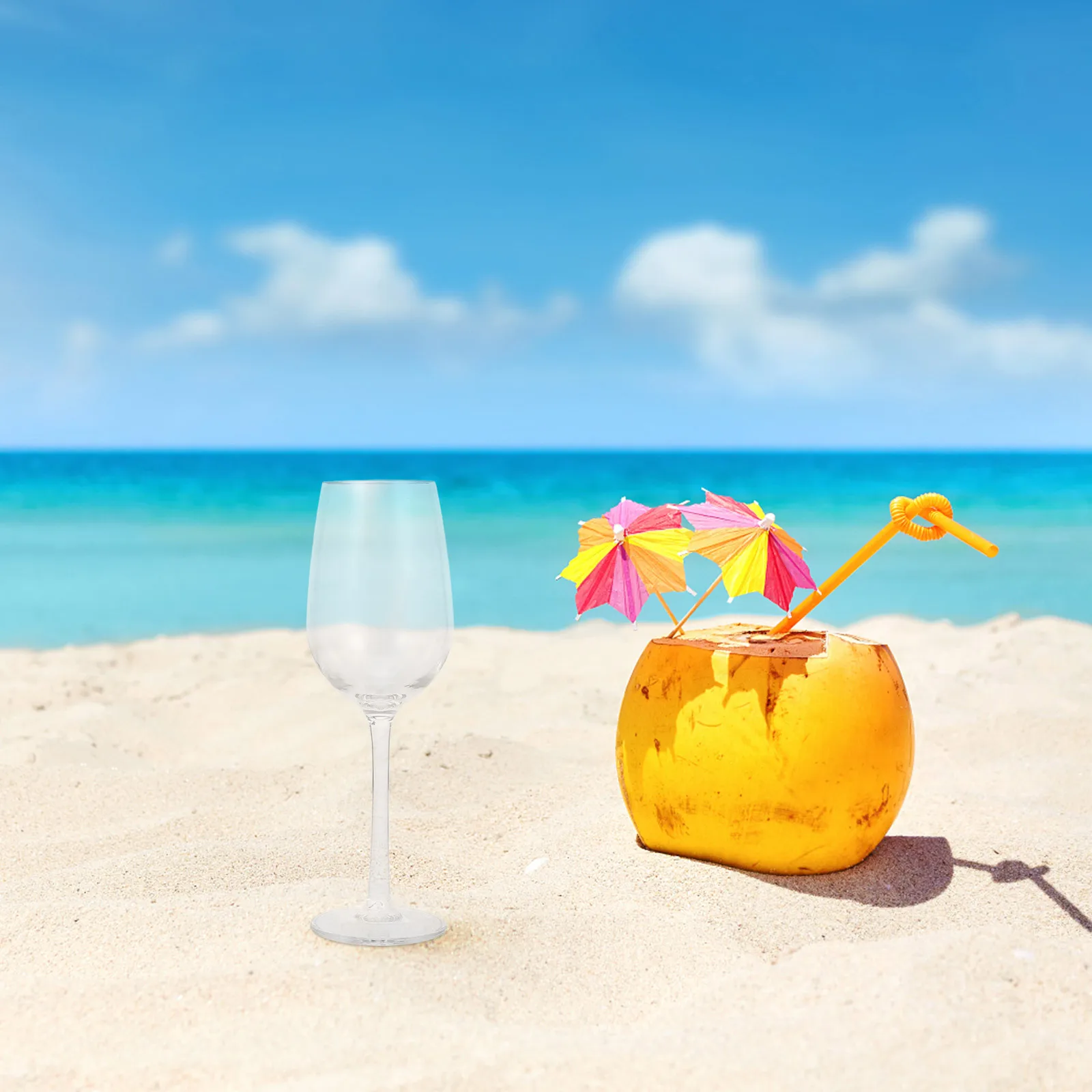 

2Pcs Wine Cups for Pool Floating Unbreakable Design Perfect for Beach Party Outdoor Gathering Unique Cocktail Glass Drinking