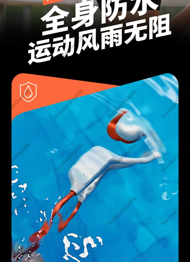X7S Bone Conduction Bluetooth Headset, IP68 Waterproof 32GB Memory Headphones for Sports Running Swimming with Long Battery Life