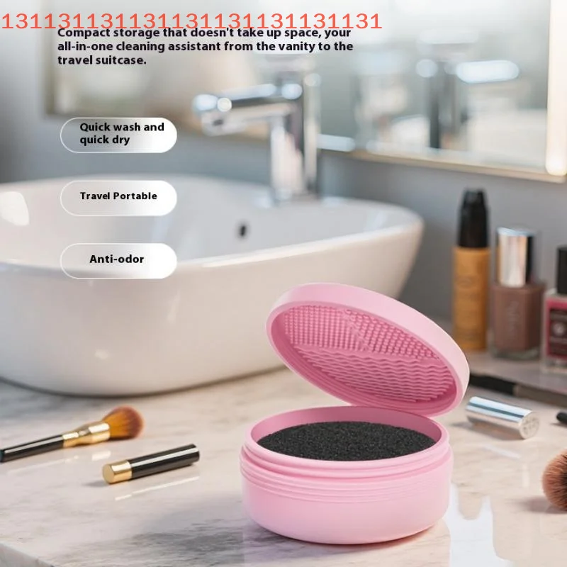 Cosmetisch waspoederhulpmiddel voor make-upaccessoires Make-upborstelreinigingsdoos met snelle schone spons Droge oogschaduwborstelsreiniger