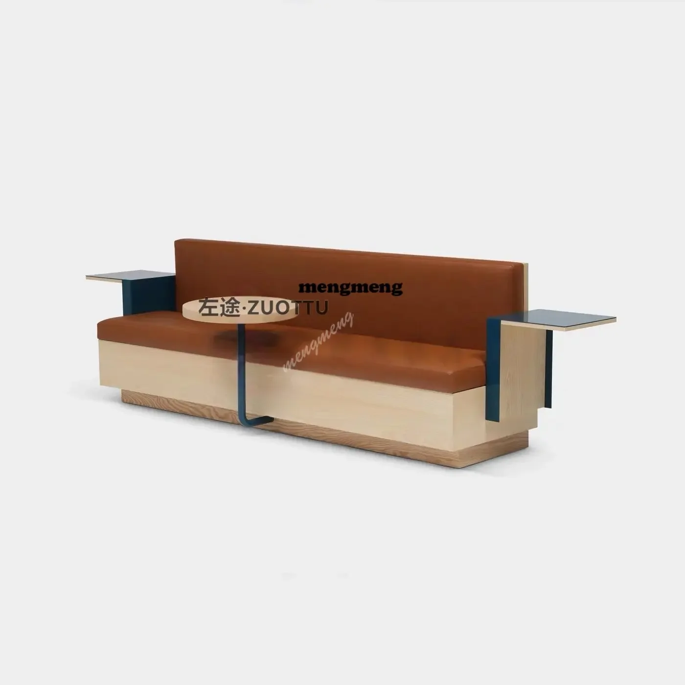 Hot sales Simple style card seat sofa wooden with edge few designer engineering bench shopping mall clubhouse public area rest b