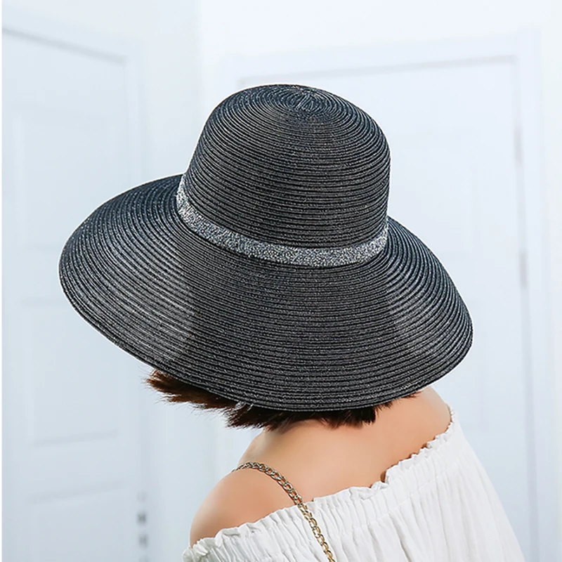 Sun Hat  Large brim silver breathable sunshade hat women versatile sunscreen summer vacation beach hat sun Protection Cap