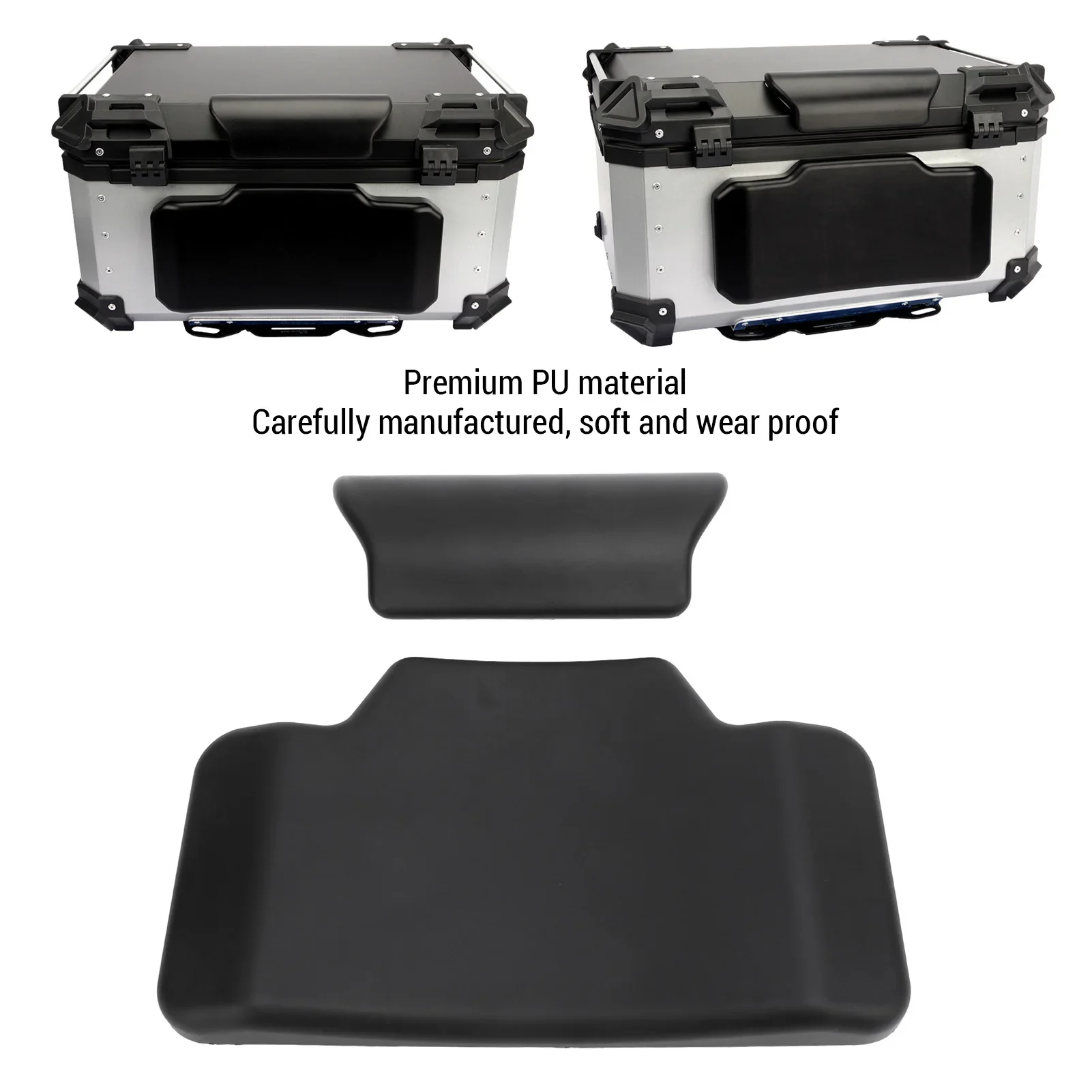Top Case Passenger Backrest Pad Scratch Proof Motorcycle Trunk Backrest Soft Upper Lower Split Comfortable for 55L 65L Top Box